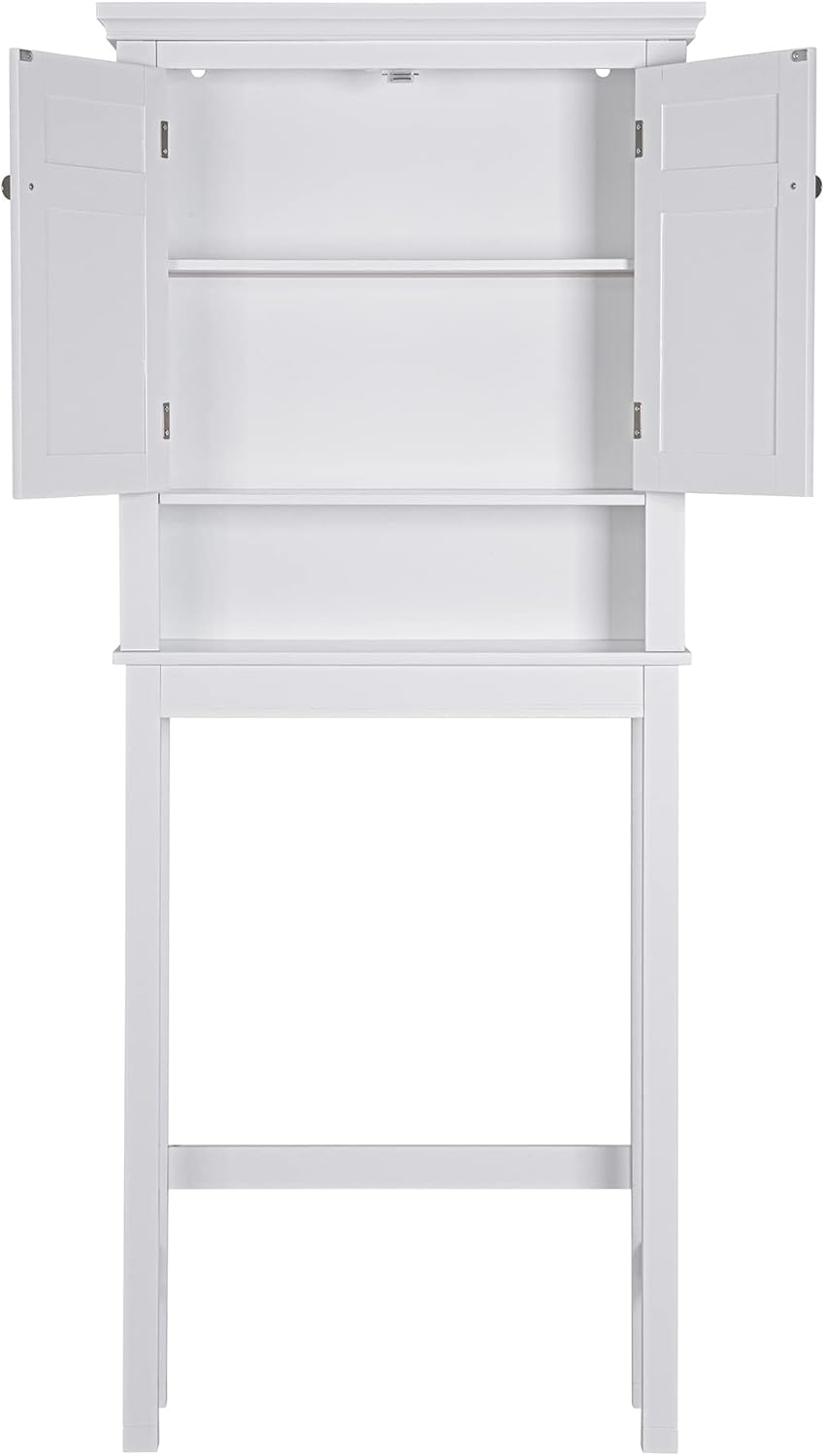 Spirich Over The Toilet Storage Cabinet, Bathroom Shelf Over The Toilet, Over Toilet Bathroom Organizer (White)