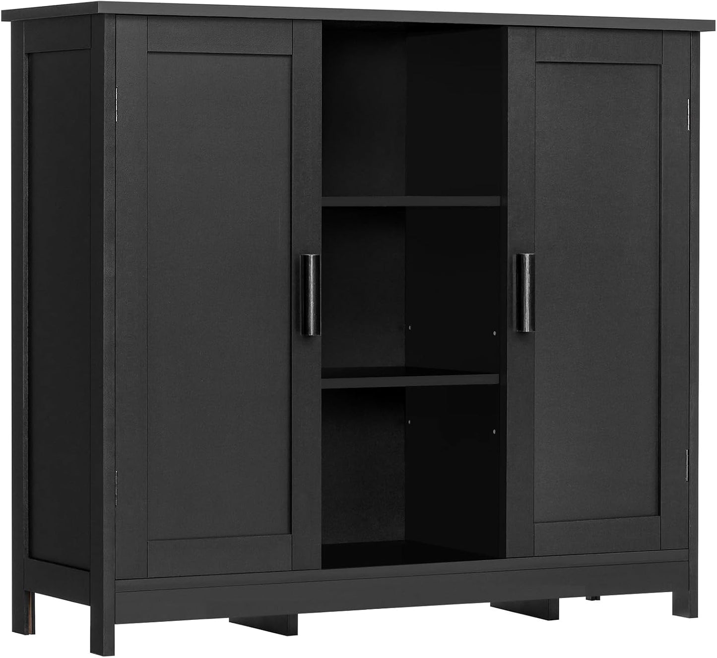 Iwell Tall Bathroom Cabinet, Storage Cabinet with 2 Drawers & Adjustable Shelves, Bathroom Storage Cabinet for Living Room, Dining Room, Entryway, White