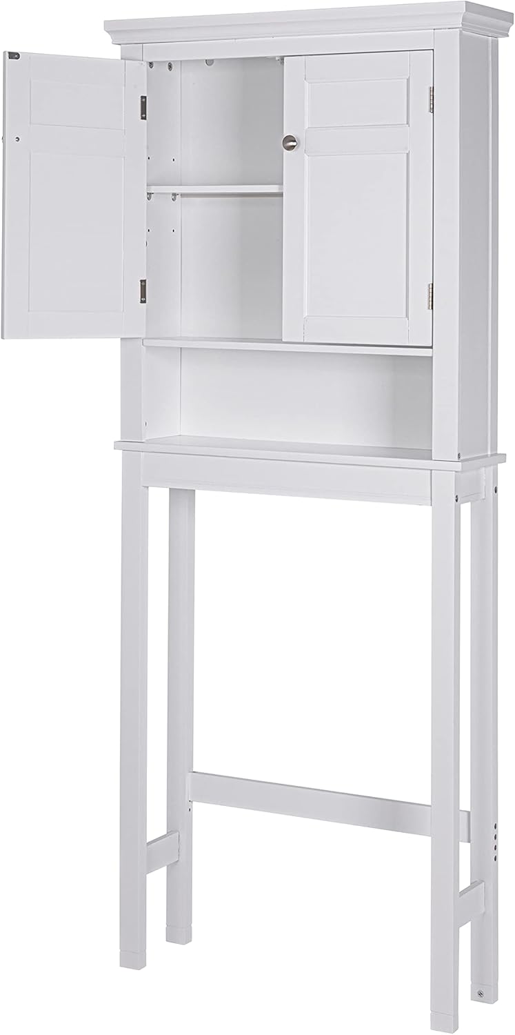 Spirich Over The Toilet Storage Cabinet, Bathroom Shelf Over The Toilet, Over Toilet Bathroom Organizer (White)