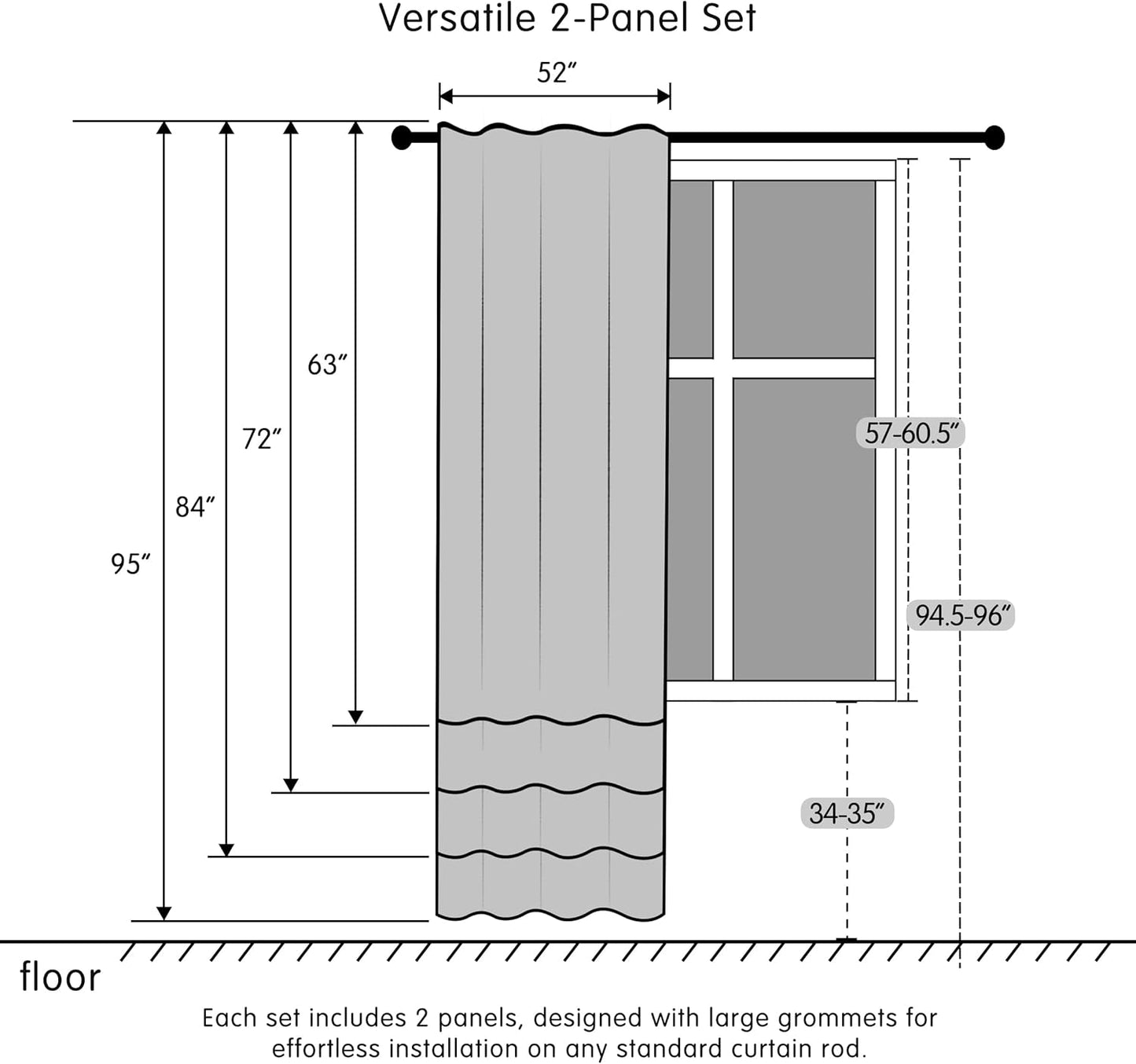 SUBRTEX Blackout Curtains 52Wx84L, Room Darkening Floral Curtains, Thermal Insulated 2 Panels Window Drapes, Boho Farmhouse Curtains for Living Room Bedroom Window Treatments, Blue