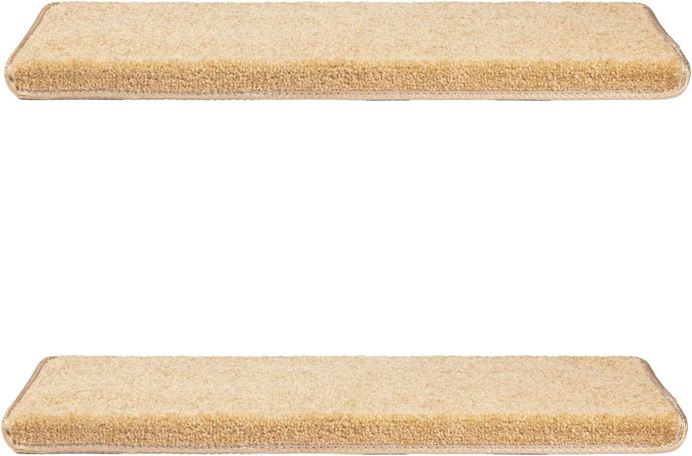 Carpet Stair Treads – Non-Slip Bullnose Carpet for Stairs – Indoor Stair Pads – Self-Adhesive – Skid Resistant & Washable – 14- Pack Black 9.5" x 30"x 1.3"