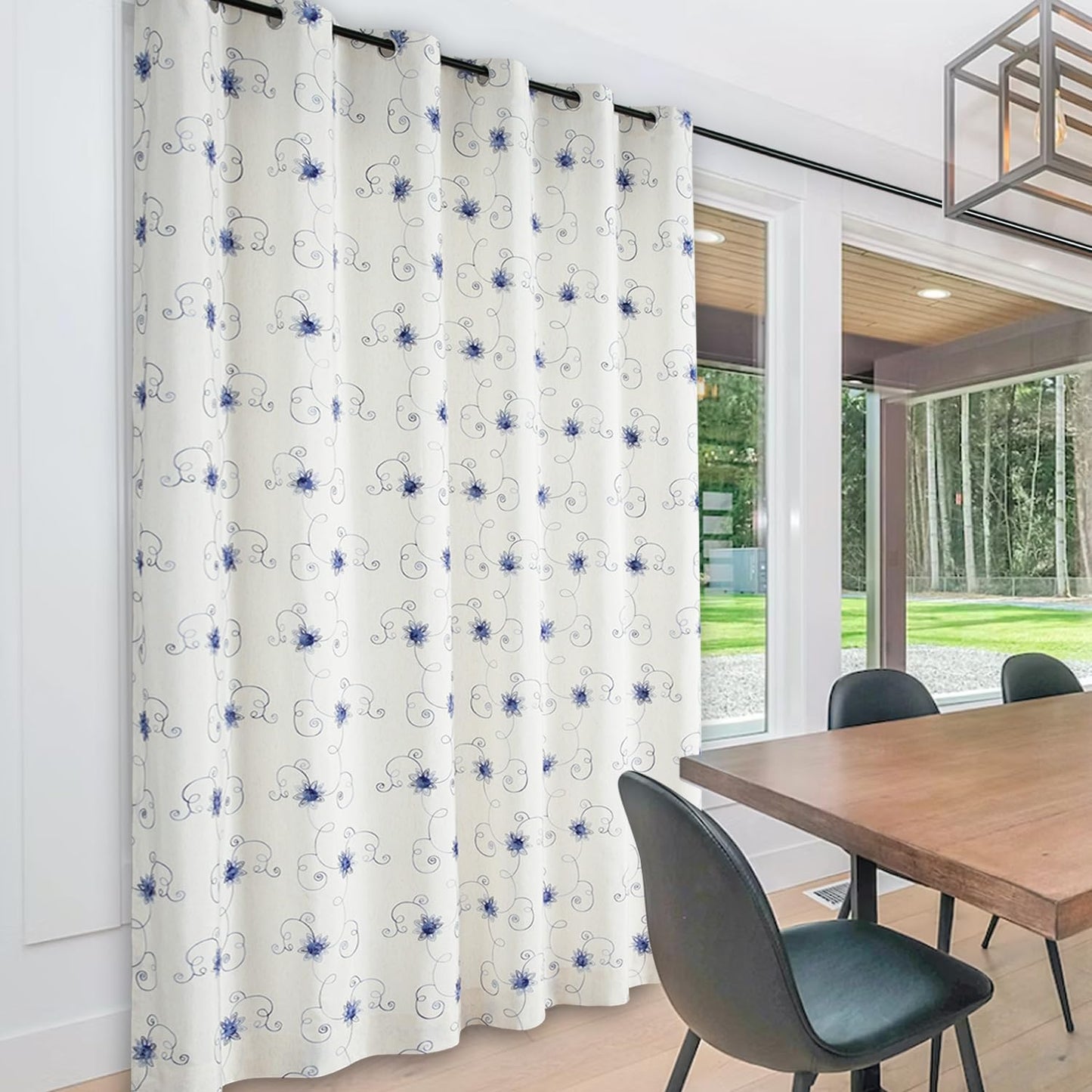 VOGOL Light Brown Leaves Printed Curtains & Drapes, 2 Panels Light Filtering Privacy Curtains for Bedroom Living Room, 52 x 84 Inches Linen Textured Window Treatment, Grommet Top
