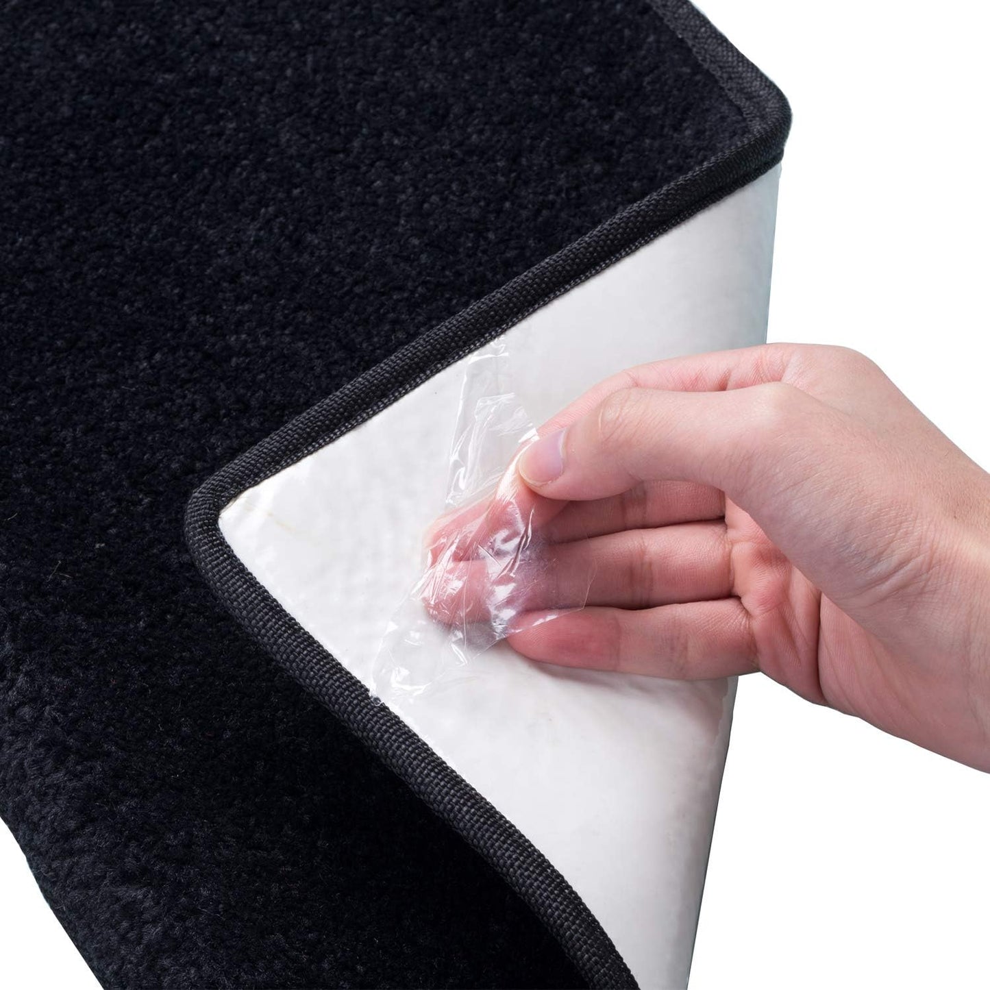 Carpet Stair Treads – Non-Slip Bullnose Carpet for Stairs – Indoor Stair Pads – Self-Adhesive – Skid Resistant & Washable – 14- Pack Black 9.5" x 30"x 1.3"