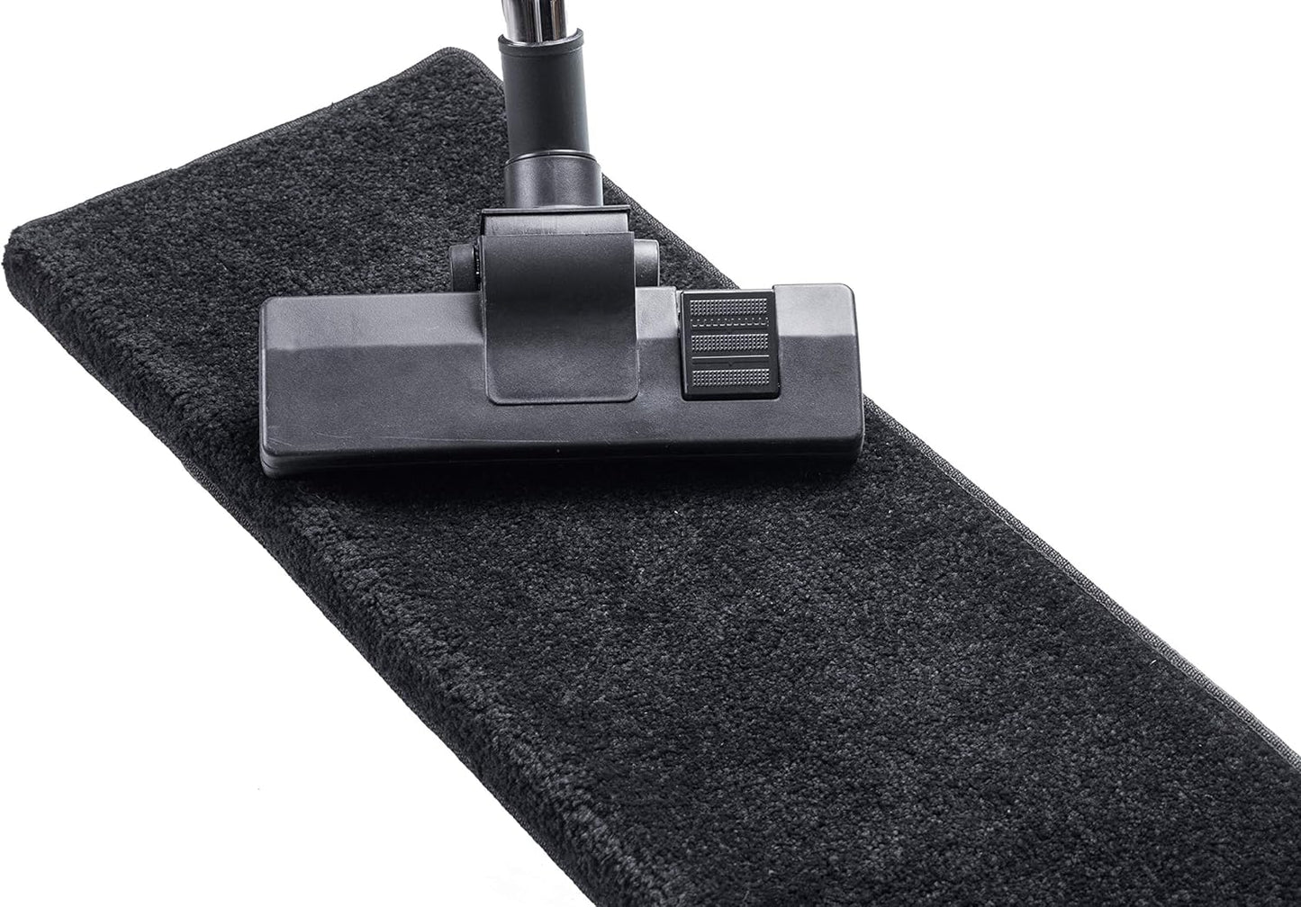 Carpet Stair Treads – Non-Slip Bullnose Carpet for Stairs – Indoor Stair Pads – Self-Adhesive – Skid Resistant & Washable – 14- Pack Black 9.5" x 30"x 1.3"