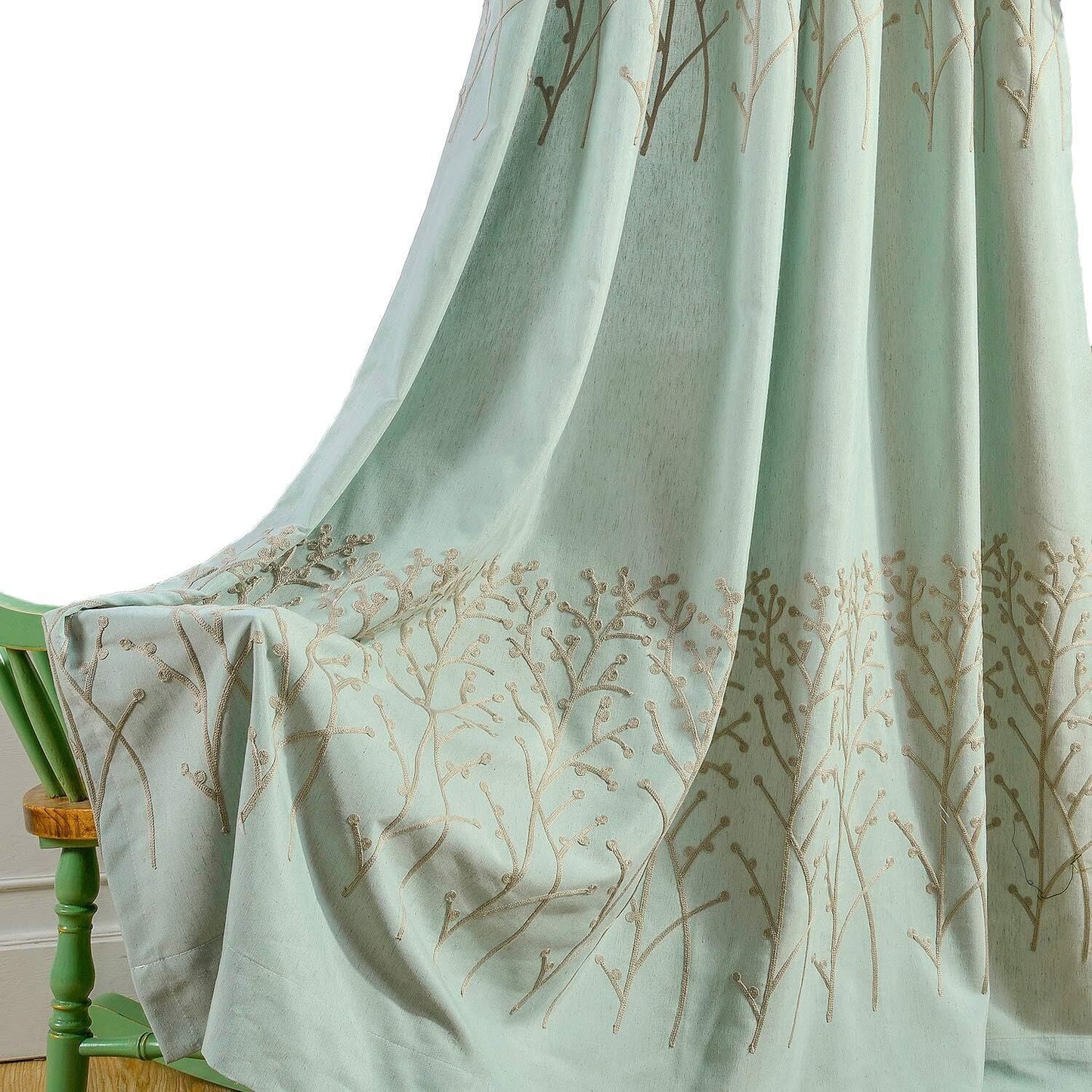 VOGOL Light Brown Leaves Printed Curtains & Drapes, 2 Panels Light Filtering Privacy Curtains for Bedroom Living Room, 52 x 84 Inches Linen Textured Window Treatment, Grommet Top