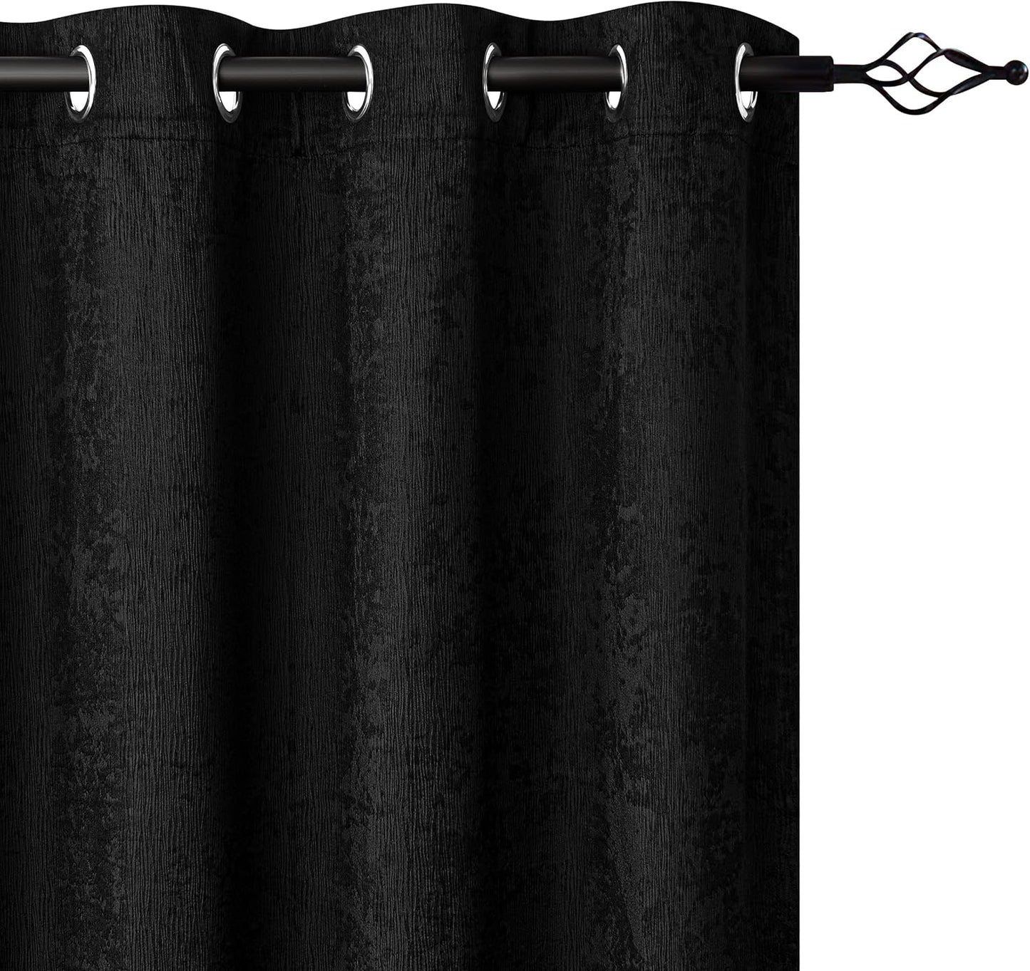 SUBRTEX Blackout Curtains 52Wx84L, Room Darkening Floral Curtains, Thermal Insulated 2 Panels Window Drapes, Boho Farmhouse Curtains for Living Room Bedroom Window Treatments, Blue