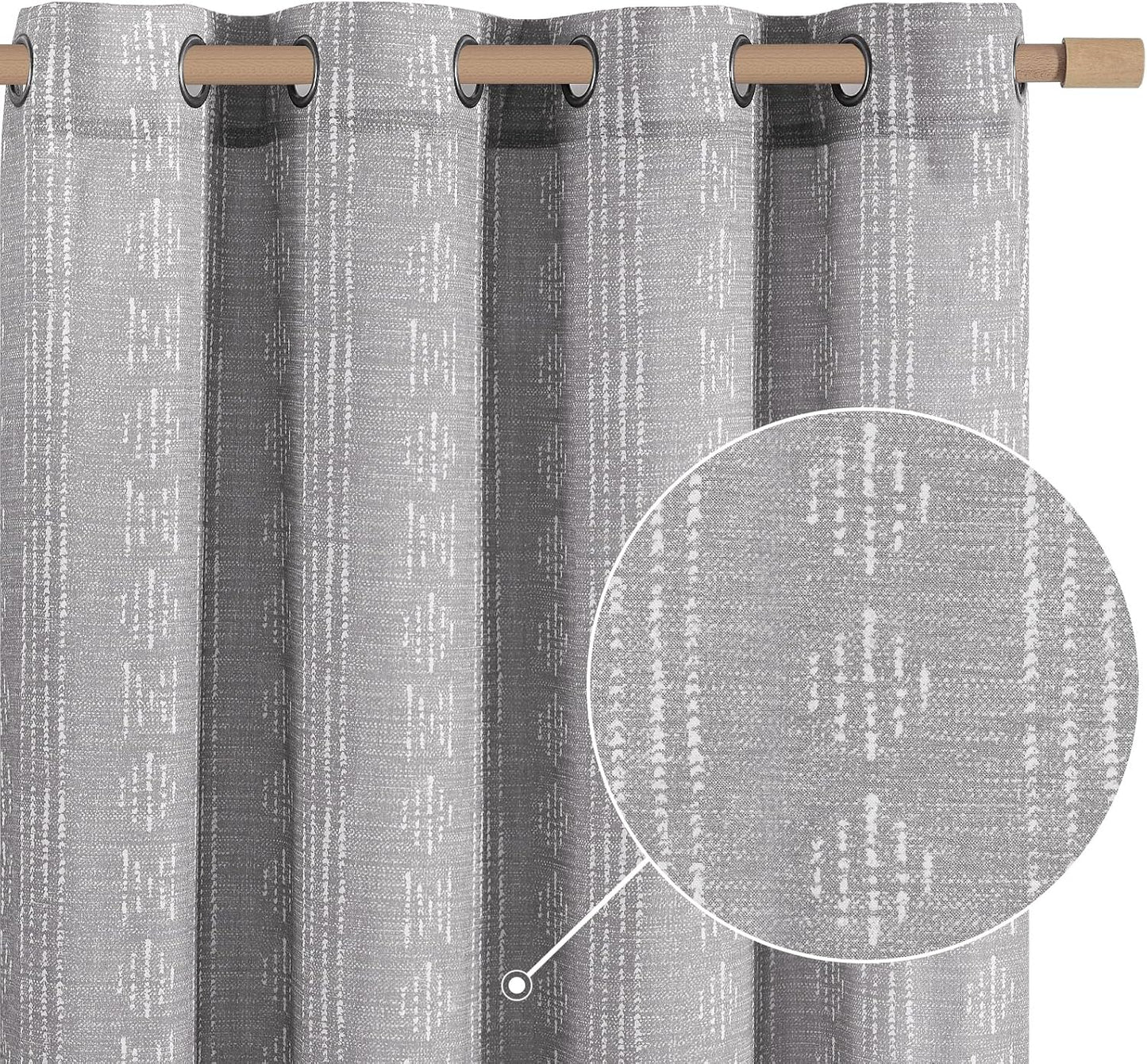 jinchan Linen Blend Boho Curtains for Living Room, 84 Inch Long Blue Printed on Beige Retro Farmhouse Bohemian Geometric Drapes, Light Filtering Back Tab Curtains 2 Panels